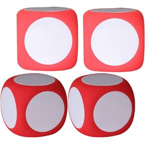 4Pcs DIY Blank Dice 6cm Education Blank Dice and Labels Wipe Off Dice Kid Erasable Square Blocks Portable Cleanable Write On Dice for Games Math Teaching for 16 Years Old