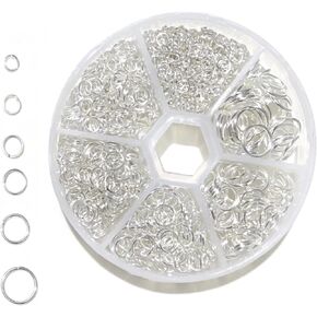 Silver Jump Rings for Jewelry Making 970Pcs Stainless Steel Jump Rings O Ring Mental Open Jump Rings Connectors Necklace Repair Kit, 4mm 5mm 6mm 7mm 8mm 10mm