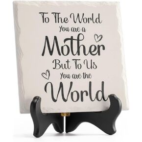 LukieJac Mothers Day Gifts For Mom Birthdays Gifts For Best Mom Ever Gifts 6''×6'' Ceramic Plaque Presents From Son Daughter, Mother In Law Valentines Day Christmas Gifts For Wife Mom Mother