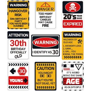 HOMANGA 30th Birthday Decorations, 9Pcs 30th Birthday Decor for Him Her, 30 Years Old Garden Yard Party Decor Signs, 30th Photo Props, Funny 30th Table Centerpieces for Women Men, 30th Party Supplies