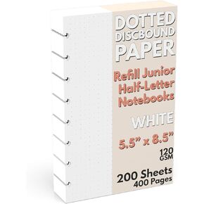 Sort Out My Life Half-Letter Dot Grid Paper Refill, 200 Sheets, White, Junior Size
