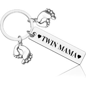New Mom Gifts Keychain for Twin Mom New Mother Gift Keychain Expecting Mom Gifts for Pregnant Friend Mom to be Gifts Pregnancy Announcement Gift for First Time Moms Gift Baby Shower Keychain