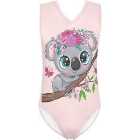 Kids Summer Gymnastics Leotards Swimsuit Racer Swimwear Practice Outfit for 5-14years