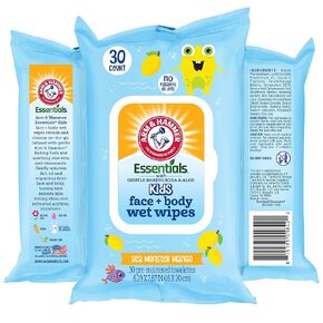 Flushable Wipes Kids - 30 Flushable Baby Wipes - Sea Monster Mango Baby Wipe - Pack of 1 Travel Baby Wipes - Wet Wipes Baby - Wipes Flushable Pack
