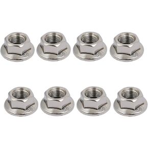 uxcell 8pcs M10 x 1mm Pitch Metric Fine Thread 304 Stainless Steel Hex Flange Nut