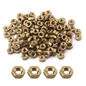 MroMax M3-0.5mm Hex Nuts, Brass Metric Coarse Thread Hexagon Nut Fasteners for Mechanical Equipment,Construction Repair 500Pcs
