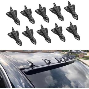 10 Pack Diffuser, Shark Fin Spoiler Diffuser, EVO Style Shark Fin Antenna, Rear Roof Spoiler, Car Roof Modification, Car Antenna Decoration Accessories (Carbon Fiber Black) in Kuwait