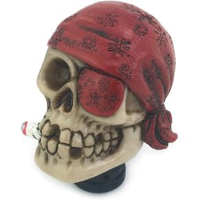 Skull Gear Knob Shifter, Car Stick Shift Handle One-Eyed Pirate Skeleton Style Fit Most Manual Automatic Transmissions, Black