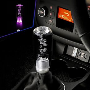 1 Pack Car Shift Knob, LED Luminous Crystal Gear Shifter with Colorful Lights, Automobile Interior Supplies, Universal for Most Cars, Trucks and Vans (Transparent #10cm)