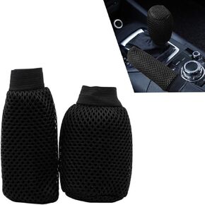 2 PCS/Set Car Gear Shift Knob Cover & Car Handbrake Cover, Anti-Slip Car Gear Shift Handle, Handbrake Cover Gear Cover Set, Universal for Most Cars (Black)