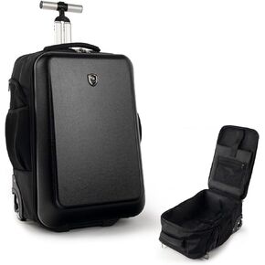 Rolling Backpack 19 Inch Travel Waterproof Backpack with Wheels，Laptop Backpack for Business and College (Black, 19 Inch)