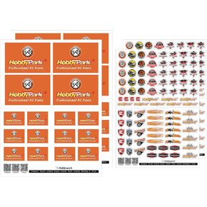 HobbyPark Pre-Cut Sponsor Decals Stickers Sheets & Flag for 1/16 1/18 1/24 RC Crawler, Cars, Trucks, Compatible with TRX4M SCX24 AX24 FCX18 FCX24, Die Cut