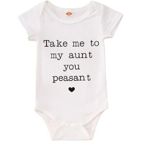 IZYJOY خذني إلى عمتي أنت الفلاحين نيسيي حديثي الولادة الرضع صبي فتاة مضحك العمة ارتداءها رومبير للجنسين ملابس هدية الطفل in Kuwait
