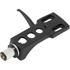 Universal Turntable Headshell,Phonograph Cartridge Holder, Holder Aluminium Alloy Record Phonograph Cartridge Holder with 4 Connection Wires for Record Player (Black)