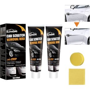(قطعتان) شمع إصلاح الخدوش للسيارة، شمع تلميع معجون إصلاح خدوش السيارة الجديد 2024، طقم إصلاح خدوش السيارة الاحترافي مع مسح وإسفنجة لأسطح السيارة المختلفة in Kuwait