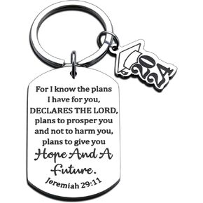 Class of 2024 Graduation Gifts for Her Him 2024 High School College Graduation Keychain for Daughter Son Medical Nurses Inspirational Christian Bible Grad Gifts for Women Men Friends Senior Students in Kuwait