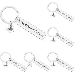 Xiahuyu 6 Pcs Thank You Gifts Appreciation Keychain You Make A Difference Keychain Thank You Gifts for Teacher Mentor Nurse Appreciation Gifts for Employee Coworker Social Worker Bus Driver