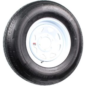 eCustomRim 2-Pack Radial Trailer Tire On Rim ST235/80R16 16 in. LRE 6 Lug White Spoke Wheel - 6 Year Warranty w/Free Roadside