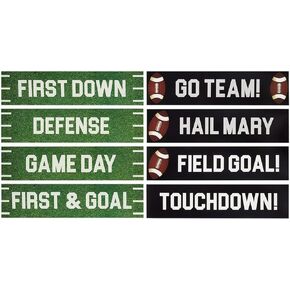 BLUE PANDA - Football Party Decorations, Cutout Signs for Sports and Tailgate Parties (4x17 Inches, 8 Pack)
