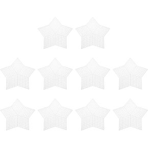 PATIKIL Plastic Mesh Canvas Sheets,10Pcs 3.43inch Cross Needlework Blank Yarn Crafting for Embroidery DIY Bookmarks Cup Mats, White, Star Shape