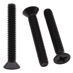 #8-32 x 3/4 (60 Pack) Stainless Steel Phillips Flat Head Machine Screws, Stainless Steel 304 (18-8), Countersunk Hole Machine Screws, UNC Coarse Thread, Black Coated