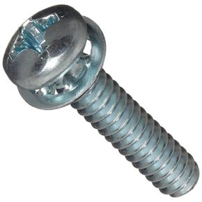 Small Parts Steel Machine Screw, Zinc Plated Finish, Pan Head, Phillips Drive, Meets ASME B18.13, Internal-Tooth Lock Washer, 1/4" Length, Fully Threaded, #6-32 UNC Threads (Pack of 100)