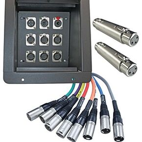 Pro Audio Recessed Stage in Floor Pocket Box Black with Prewired Connections