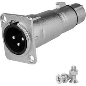 3-Pin XLR Male to Female Panel Mount Adapter - Sturdy Connector Coupler with Feedthrough Bulkhead for Microphones and Sound Mixers, Audio Port Expansion