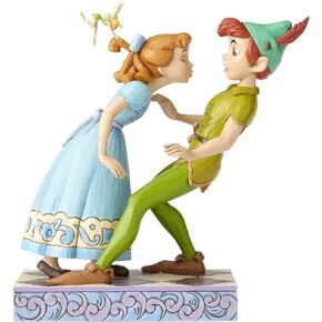 Enesco Disney Traditions by Jim Shore 65th Anniversary Peter Pan and Wendy Stone Resin, 7.4" Figurine, 7.4 Inches, Multicolor