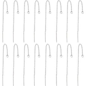 SUNNYCLUE 1 Box 60Pcs 90mm Earring Threaders Ear Threads 304 Stainless Steel Earring Threads Dangling Earrings Thread with Loop Drop Ear Threader for Jewelry Making Accessories DIY Dangle Earrings