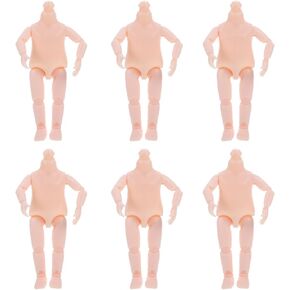 6pcs Naked Body Dolls Doll Body Movable Joint Dolls Without Head Figure Body Doll Model DIY Doll Figure Joint Doll Making Female Body Jointed Doll Accessories Female Doll Figure