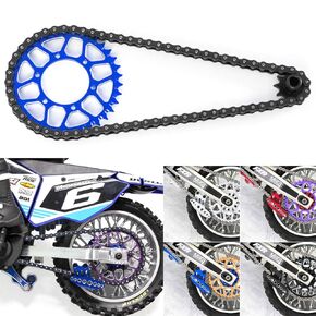 Upgraded Part Aluminum 7075 Rear Hub Chain Sprocket 36T Gear & 10T Steel Front Chain Sprocket & Steel 70 Roller Chain for LOSI 1/4 Promoto-MX Motorcycle RTR (LOS06000T1, LOS06000T2) (LOS06002) - Bule