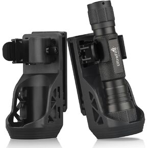 ULTRAFIRE W66 Tactical Flashlight Holster 2 Pack, Rotatable Duty Belt Flashlight Holder with Lever Side Lock System, Only Suitable for 0.9"-1.2" Diameter Flashlights
