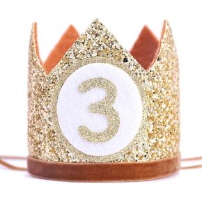 Baby Crown for 4st Birthday - Fourth Birthday Party Decoration, Glitter Crown Hat