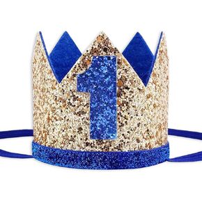 Socub Birthday Hat, first birthday party hat, Birthday Crown Headbands for Baby Boy 1st Birthday Party Supplies