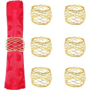 Napkin Rings Set of 24,Round Mesh Napkin Rings Holder for Thanksgiving Christmas Party Decoration Dinning Table Everyday Gatherings Napkin Rings Bulk (Gold)