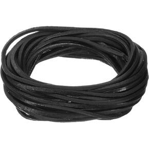 uxcell 5.5 Yard 6mm Flat Leather Cord, Leather Strips 2mm Thick Lacing Strings for DIY Crafts Making Bracelet Purse Strap (Light Brown)