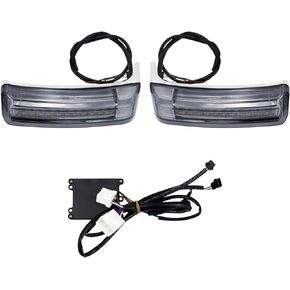 Motorcycle LED Saddlebag Light Tail Running Brake Turn Signal Lamp Fit for Harley Touring Street Electra Glide Road Glide King Ultra Limited CVO 1997-2013 (Chrome Housing Grey Lens)