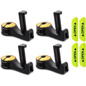 خطاف مخفي لمسند رأس السيارة 4 قطع، خطاف مخفي لمقعد السيارة 2 في 1، خطاف خلفي لمقعد السيارة مع قفل، خطافات مسند رأس تدور 360 درجة، مع 4 قطع ملصقات عاكسة، لتعليق المحفظة، حقيبة يد (فضي، أزرق) in Kuwait