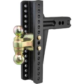 CURT 45927 Adjustable Trailer Hitch Ball Mount, 2-1/2-Inch Receiver, 10-3/8-Inch Drop, 2 and 2-5/16-Inch Balls, 20,000 lbs, Black