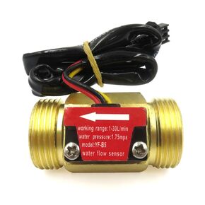 G3/4" Female Thread Brass Water Flow Sensor Switch Hall Effect Liquid Flowmeter Fluidmeter Counter BSP 2-50L/Min（58mm in Total Length）