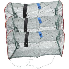 HANABASS 6 Pcs Fishing Shrimp Lobster Traps Mesh Cage Snapping Turtle Crayfish Crab for Blue Crabs Baitfish