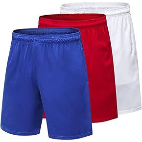 3 Pack Mens Workourt Shorts Running Gym Shorts for Men with Pockets and Elastic Waistband Quick Dry Activewear