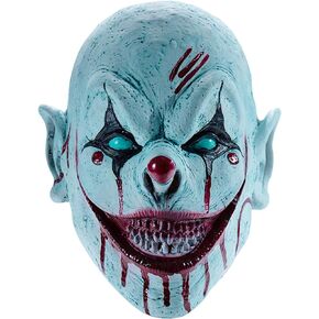 Horror Clown Mask Scary Evil Killer Halloween Cosplay Mask Creepy Demon Masquerade Party Costume Accessories Full Head Latex