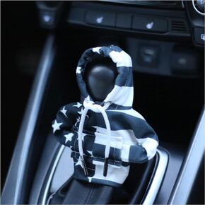 Car Gear Shift Cover with US Flag Design,Fashionable Gear Shift Hoodie for Shifter Knobs,Universal Car Interior Accessories Funny Car Shift Knob Cover for Car Truck SUV (Colorful/U+D)