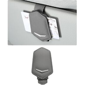 Sunglasses Holder for Car Sun Visor, Magnetic Leather Glasses Hanger Mounted with Ticket Card Clip, Universal Vehicle Interior Accessories for Different Size Eyeglasses (Carbon Fiber)
