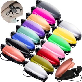 Frienda 30 Pieces Sunglasses Holder for Car Sun Visor Car Clip Bulk Car Accessories Interior Eyeglasses Mount Ticket Card Clip Glasses Holder Auto Clip Holder(15 Colors)