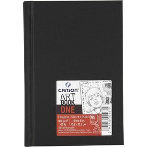 Canson ONE Art Book Paper Pad, Smudge Resistant Sketch Book Paper Pad, Hardbound, 67 Pound, 8.5 x 11 Inch, 98 Sheets