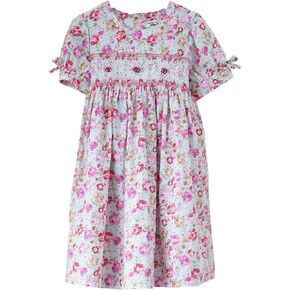 Girls Smocked and Embroidered Special Occasion Formal Handmade Dresses Vintage Floral Summer