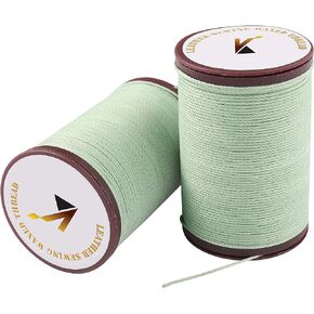 KONMAY Waxed Polyester Cord, 1 Roll 0.80mm Cream Waxed Leather Sewing Thread, Waxed String for Leather Stitching, Bracelet, Necklace Making